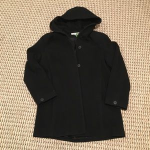 Jason Kole black mid length pea coa jacket w/ hood